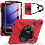 Til Samsung Galaxy Tab S10 Lite / S10 FE / S9 FE / S9 X710 / S8 X700 / S7 T870 PC+Silikone Tablet Cover Stander med Stropper