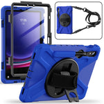 Til Samsung Galaxy Tab S10 Lite / S10 FE / S9 FE / S9 X710 / S8 X700 / S7 T870 PC+Silikone Tablet Cover Stander med Stropper