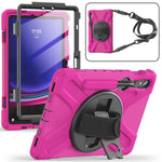Til Samsung Galaxy Tab S10 Lite / S10 FE / S9 FE / S9 X710 / S8 X700 / S7 T870 PC+Silikone Tablet Cover Stander med Stropper