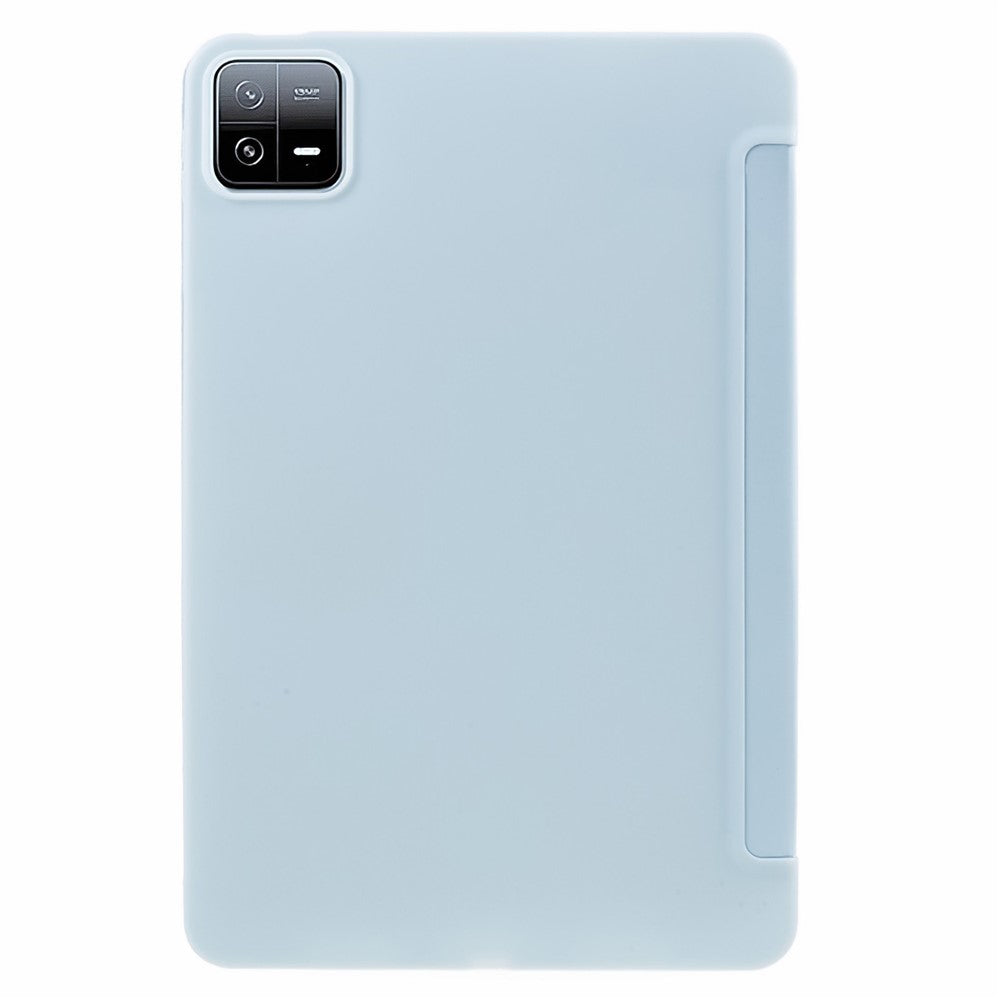 For Xiaomi Pad 6 / 6 Pro Tri-Fold Stand Protective Cover PU Leather + Matte TPU Tablet Case