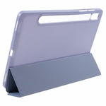 Til Samsung Galaxy Tab S9 PU+Matte TPU Tablet Cover Anti-Fald Beskyttelsescover med Tre-Fold Stand