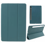 Til Samsung Galaxy Tab S9 PU+Matte TPU Tablet Cover Anti-Fald Beskyttelsescover med Tre-Fold Stand
