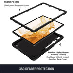 Anti-scratch Silicone + PC Tablet Case for Samsung Galaxy Tab S9 Butterfly Shape Kickstand Cover with Shoulder Strap