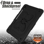 Anti-scratch Silicone + PC Tablet Case for Samsung Galaxy Tab S9 Butterfly Shape Kickstand Cover with Shoulder Strap