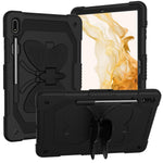 Anti-scratch Silicone + PC Tablet Case for Samsung Galaxy Tab S9 Butterfly Shape Kickstand Cover with Shoulder Strap