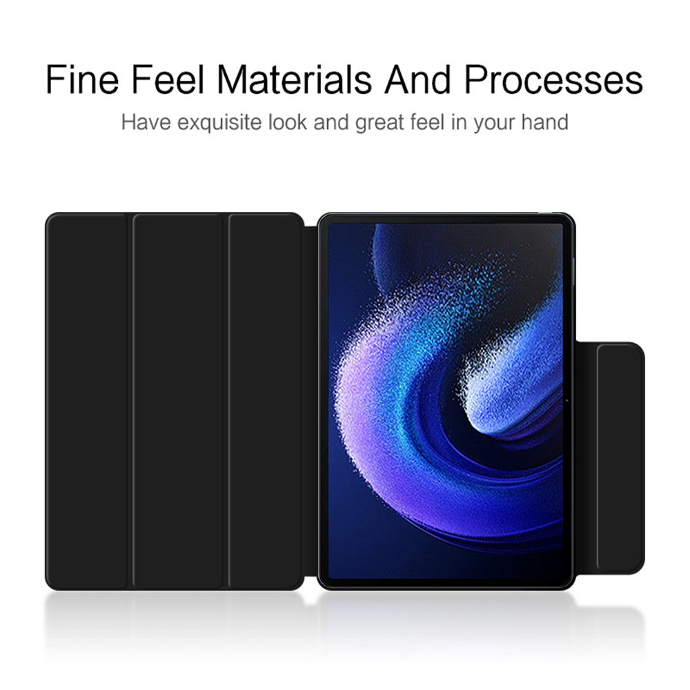 For Xiaomi Pad 6 Max 14 Tri-fold Stand PU Leather Magnetic Absorption Tablet Case Auto Sleep  /  Wake Cover