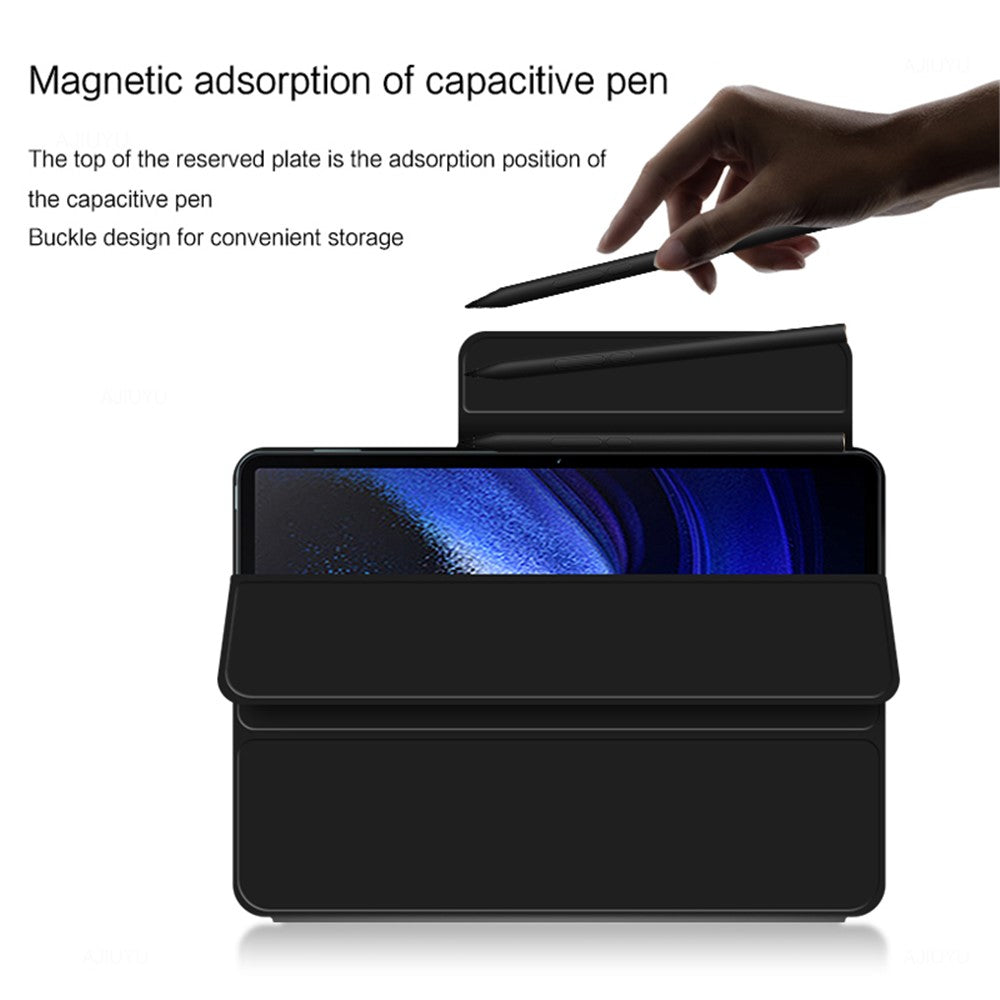 For Xiaomi Pad 6 Max 14 Tri-fold Stand PU Leather Magnetic Absorption Tablet Case Auto Sleep  /  Wake Cover