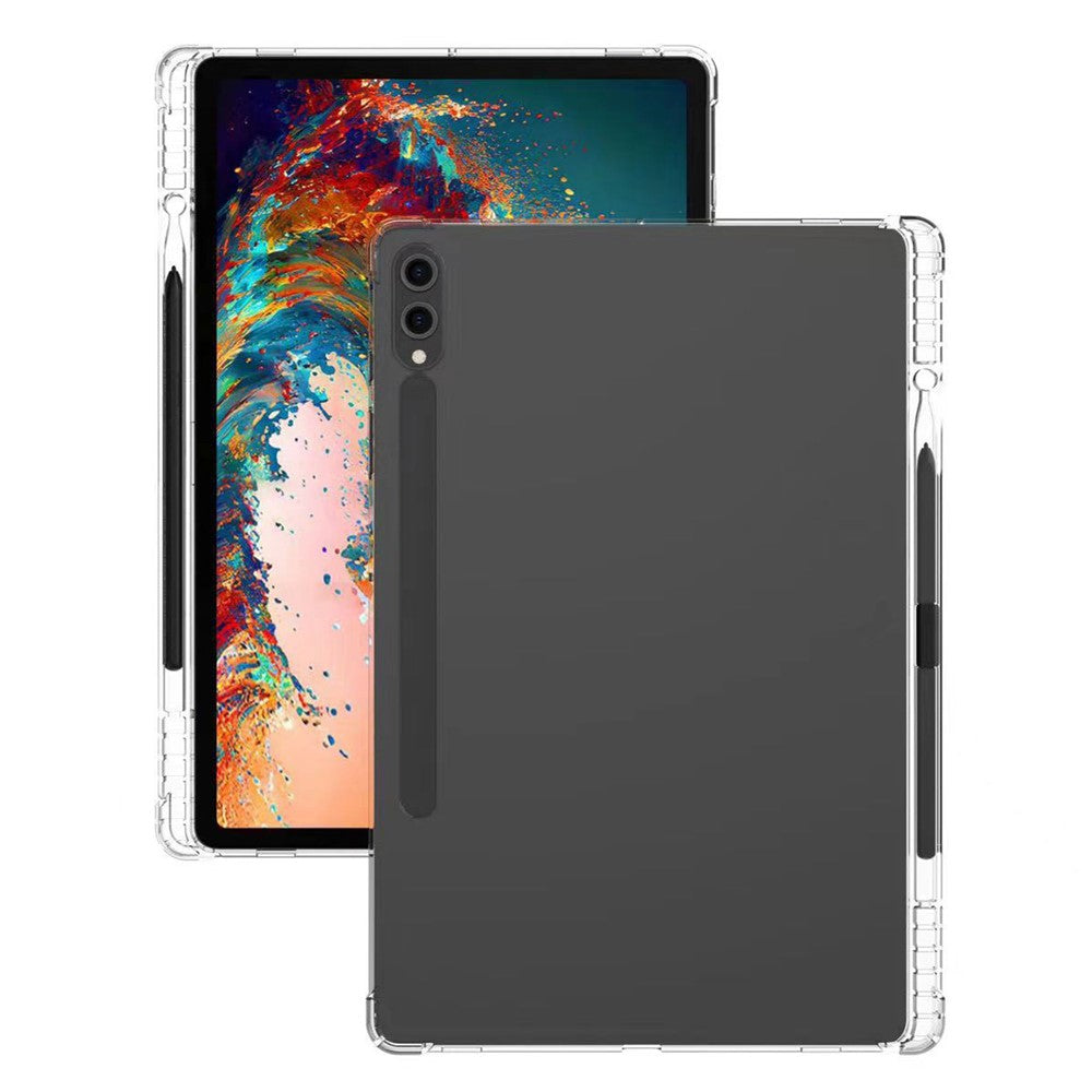Til Samsung Galaxy Tab S9 Ultra Gennemsigtigt Cover TPU Tablet Etui Forstærkede Hjørner Skal med Penneholder
