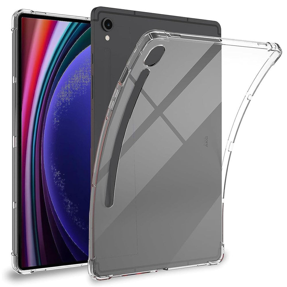 Til Samsung Galaxy Tab S9 TPU-tabletcover Klar tabletbeskytter med 2.5D hærdet glas skærmbeskytter