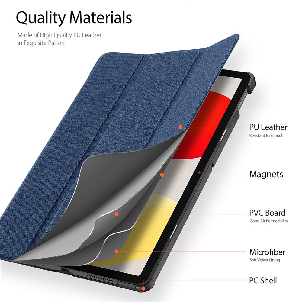 DUX DUCIS Domo Series for Xiaomi Redmi Pad SE PU Leather Tablet Case Tri-fold Stand Tablet Cover