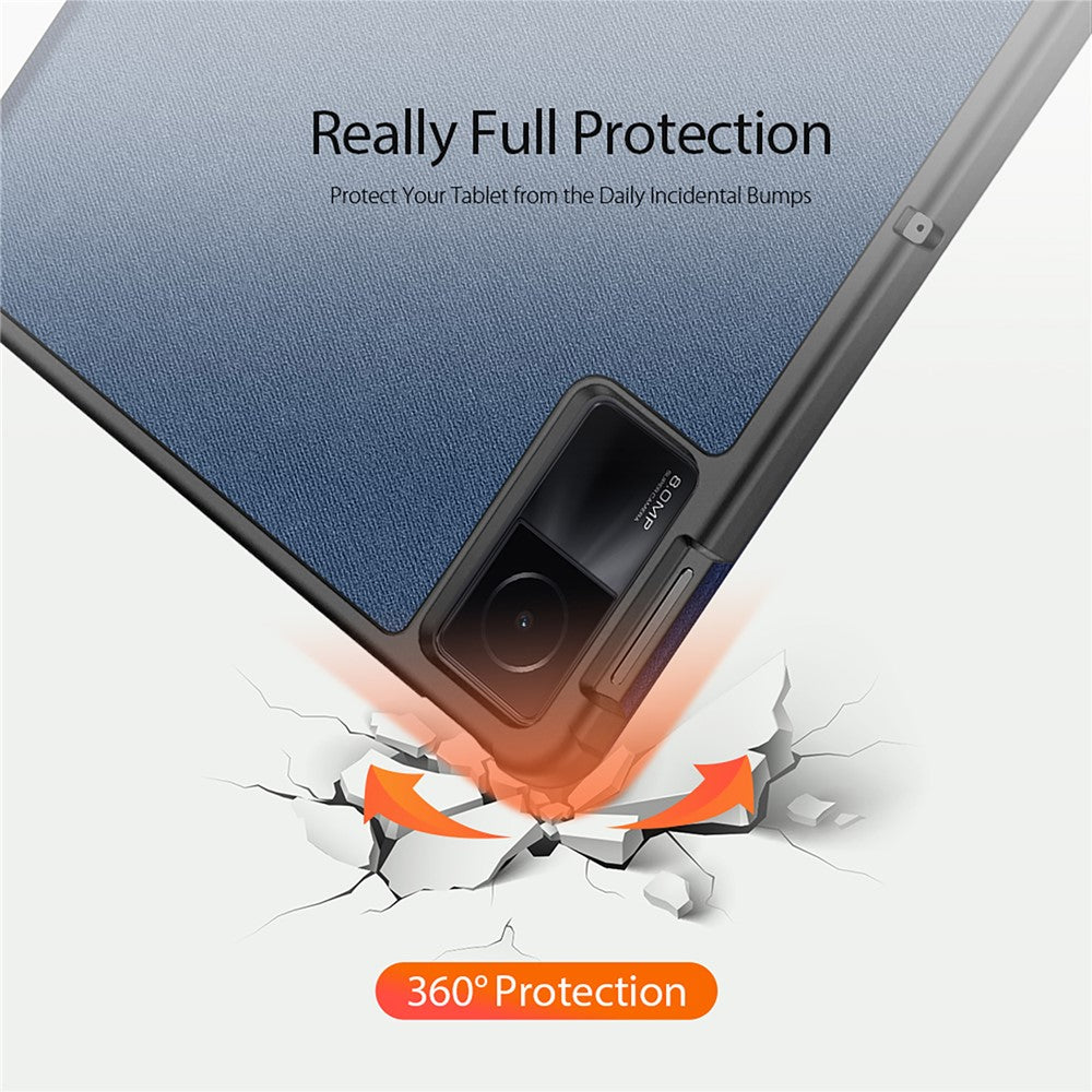 DUX DUCIS Domo Series for Xiaomi Redmi Pad SE PU Leather Tablet Case Tri-fold Stand Tablet Cover