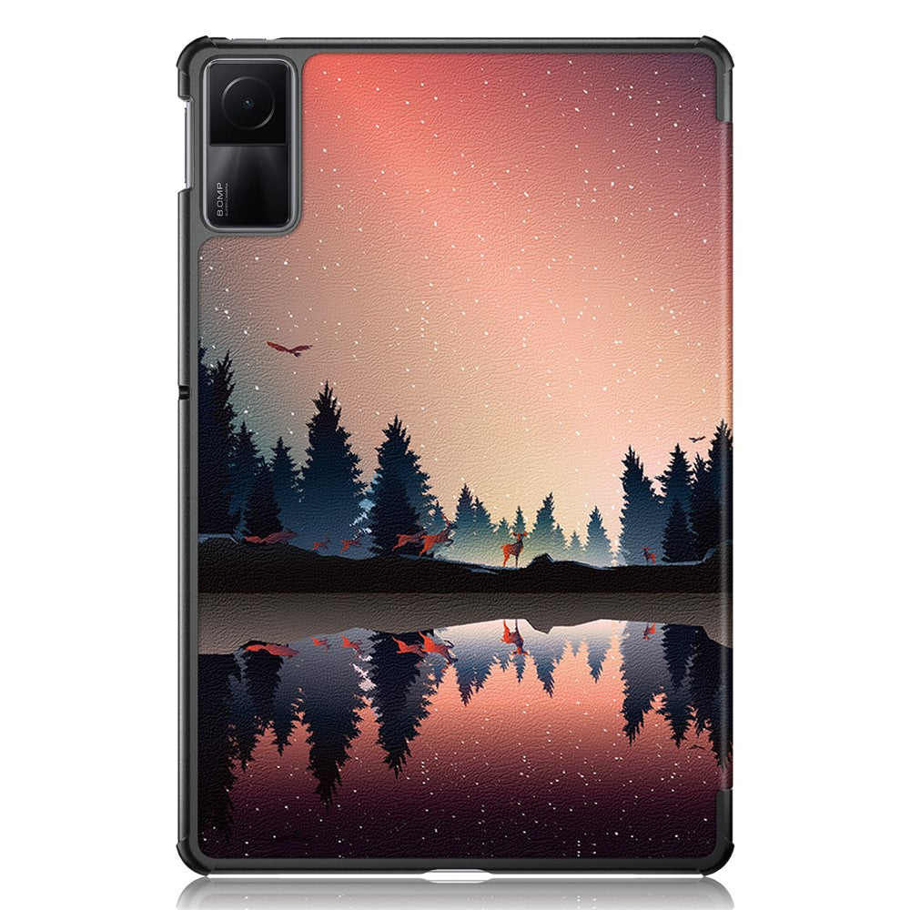 For Xiaomi Redmi Pad SE Tri-fold Stand Tablet Case Pattern Printing PU Leather Tablet Cover
