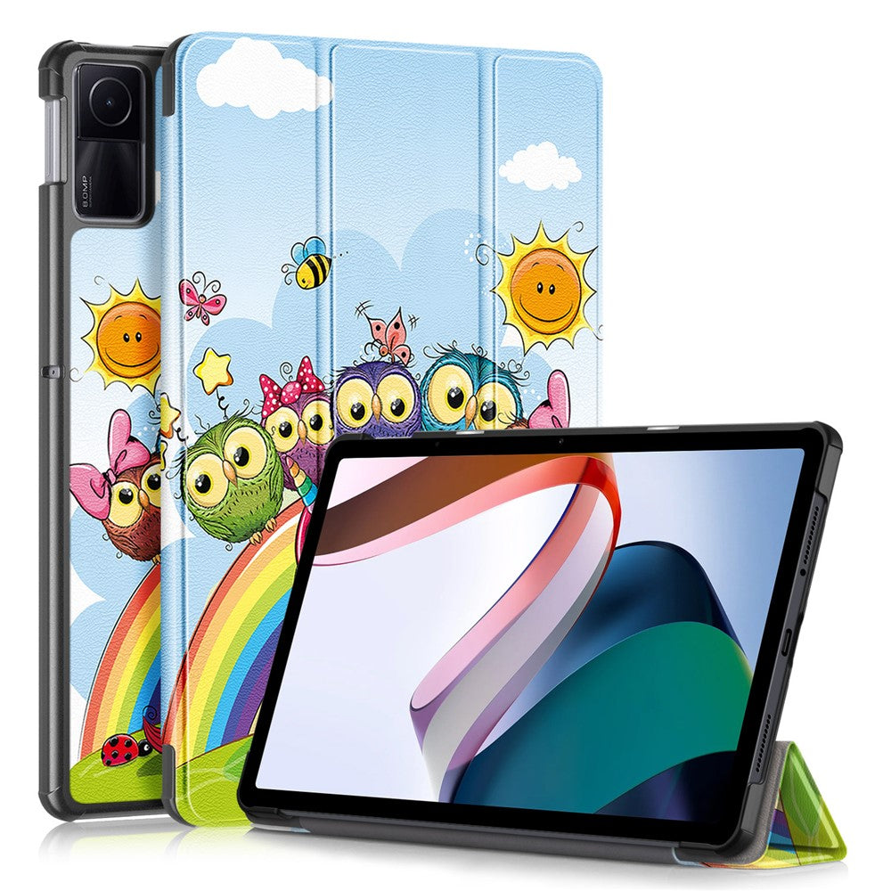 For Xiaomi Redmi Pad SE Tri-fold Stand Tablet Case Pattern Printing PU Leather Tablet Cover