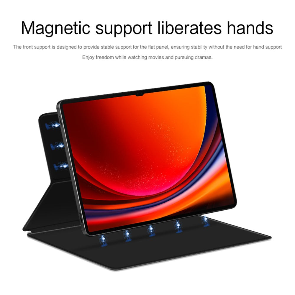 Til Samsung Galaxy Tab S8 Ultra PU-læder magnetisk tablet-etui med foldbar stander