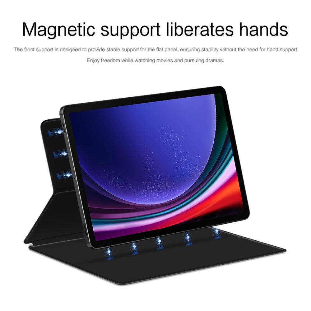 For Samsung Galaxy Tab S10+ / S9+ PU Leather Tablet Case Magnetic Absorption Stand Tablet Cover