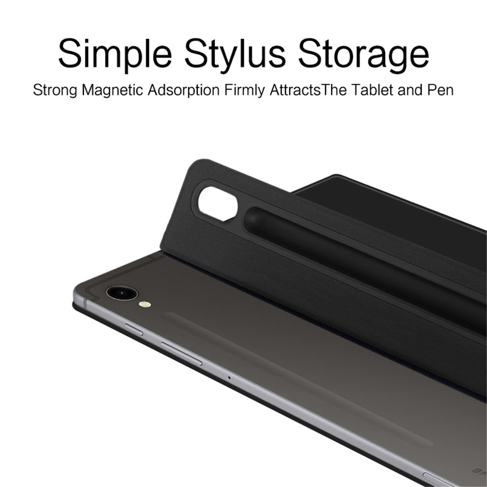 Til Samsung Galaxy Tab S10 FE / S9 FE / S9 Magnetisk Tabletetui PU-læder Stand Anti-Dråbe Tabletcover