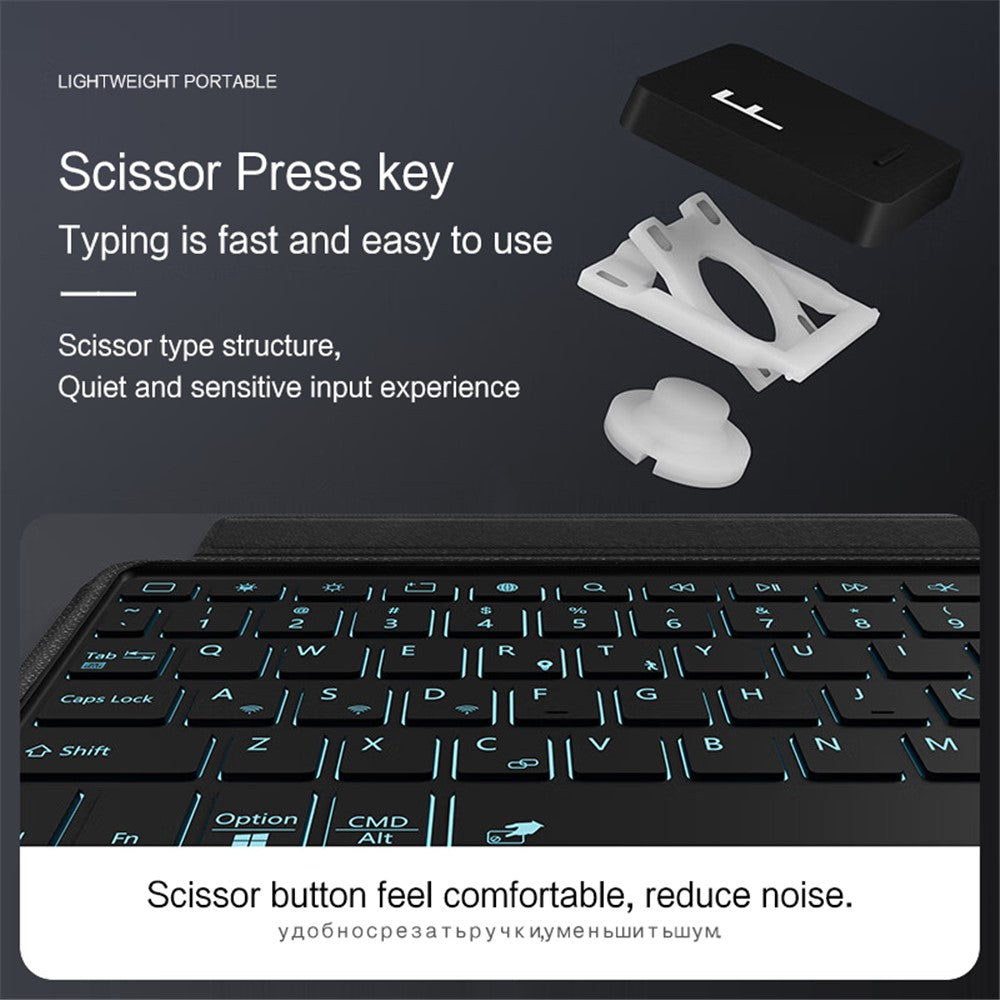 For vivo Pad Air Leather Case + Bluetooth-compatible Keyboard with Backlight Trackpad