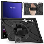 Kickstand Tablet Case for Samsung Galaxy Tab S10 Ultra X920 / S8 Ultra X900 X906 / Tab S9 Ultra X910, Rugged Shockproof PC + TPU Cover with Hand Strap