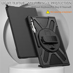 Kickstand Tablet Case for Samsung Galaxy Tab S10 Ultra X920 / S8 Ultra X900 X906 / Tab S9 Ultra X910, Rugged Shockproof PC + TPU Cover with Hand Strap