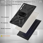 Kickstand Tablet Case for Samsung Galaxy Tab S10 Ultra X920 / S8 Ultra X900 X906 / Tab S9 Ultra X910, Rugged Shockproof PC + TPU Cover with Hand Strap