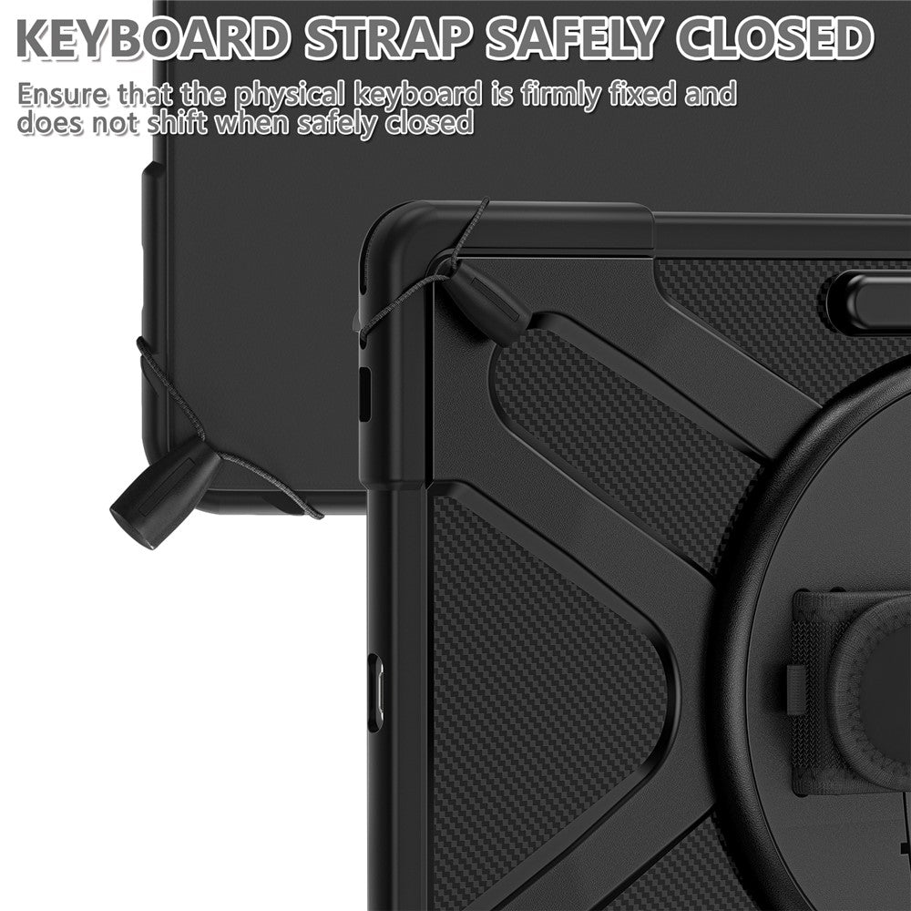 Kickstand Tablet Case for Samsung Galaxy Tab S10 Ultra X920 / S8 Ultra X900 X906 / Tab S9 Ultra X910, Rugged Shockproof PC + TPU Cover with Hand Strap