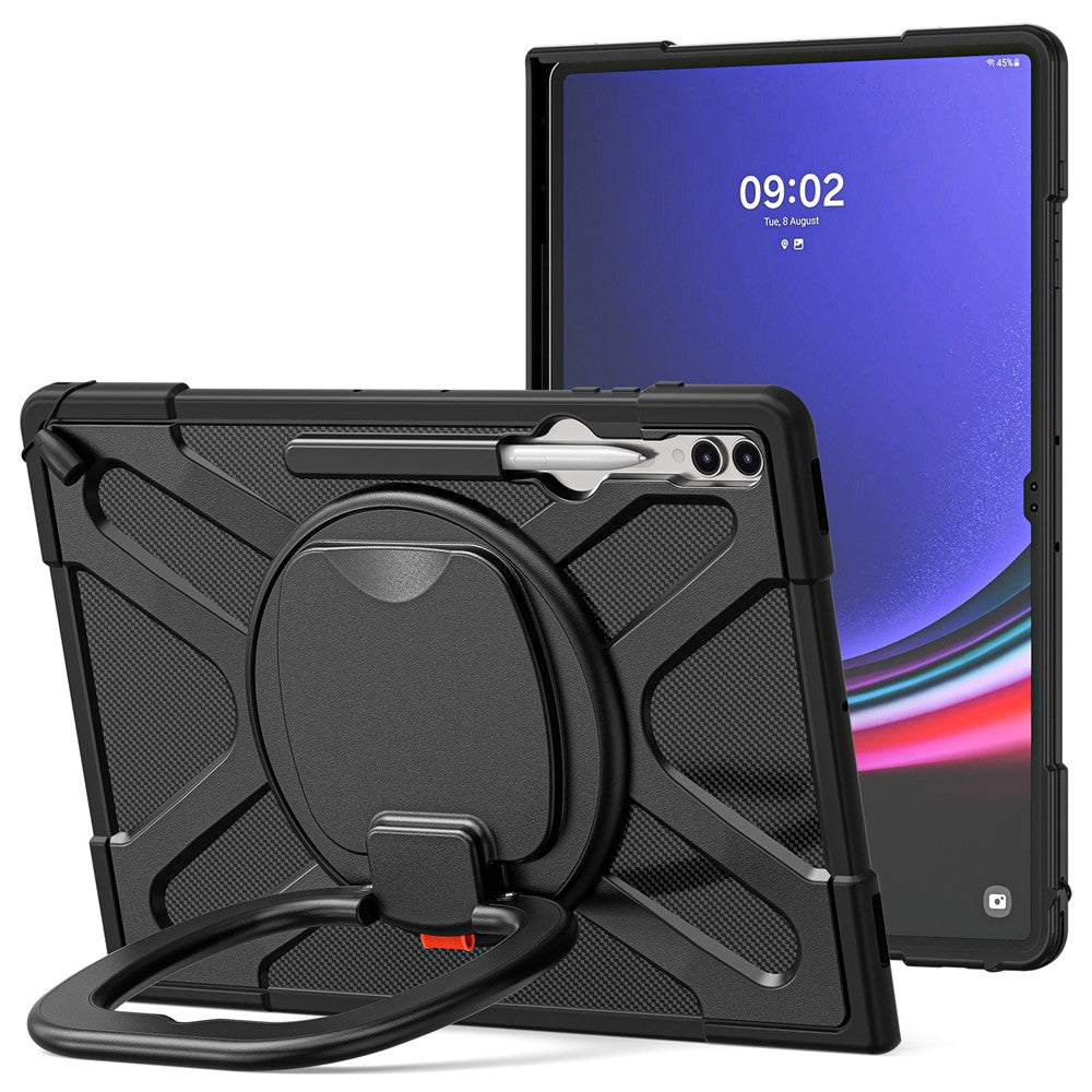 Til Samsung Galaxy Tab S10 Ultra X920 / S8 Ultra X900 / X906 / S9 Ultra X910 Style-B Tabletcover Håndgreb Støttefod PC + TPU Tabletcover