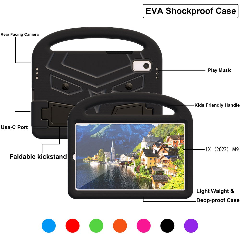 Lenovo Tab M9 TB-310FU Sparrow Style EVA-fodral, vikbart, stativ, surfplatta, skyddande fodral med bärbart handtag