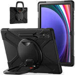 For Samsung Galaxy Tab S10 Ultra X920 / S9 Ultra X910 / S8 Ultra X900 / X906 PC+ Silicone Tablet Case Drop-Proof Rotating Kickstand Cover