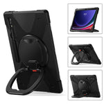 For Samsung Galaxy Tab S10 Ultra X920 / S9 Ultra X910 / S8 Ultra X900 / X906 PC+ Silicone Tablet Case Drop-Proof Rotating Kickstand Cover