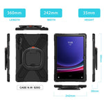 For Samsung Galaxy Tab S10 Ultra X920 / S9 Ultra X910 / S8 Ultra X900 / X906 PC+ Silicone Tablet Case Drop-Proof Rotating Kickstand Cover