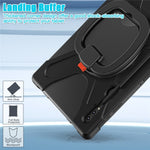 For Samsung Galaxy Tab S10 Ultra X920 / S9 Ultra X910 / S8 Ultra X900 / X906 PC+ Silicone Tablet Case Drop-Proof Rotating Kickstand Cover