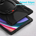For Samsung Galaxy Tab S10 Ultra X920 / S9 Ultra X910 / S8 Ultra X900 / X906 PC+ Silicone Tablet Case Drop-Proof Rotating Kickstand Cover