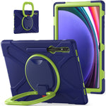 For Samsung Galaxy Tab S10 Ultra X920 / S9 Ultra X910 / S8 Ultra X900 / X906 PC+ Silicone Tablet Case Drop-Proof Rotating Kickstand Cover