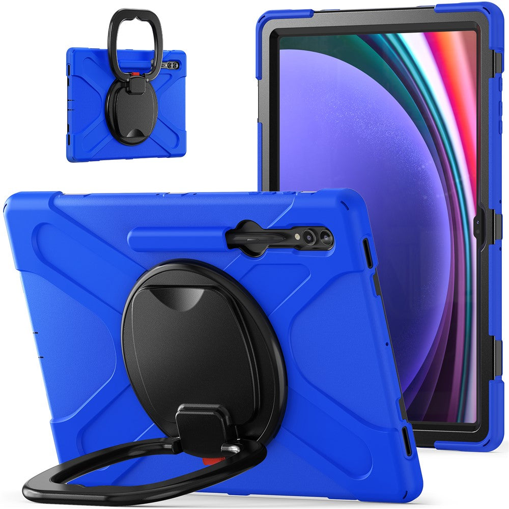 For Samsung Galaxy Tab S10 Ultra X920 / S9 Ultra X910 / S8 Ultra X900 / X906 PC+ Silicone Tablet Case Drop-Proof Rotating Kickstand Cover