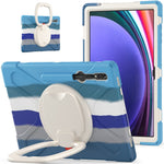 For Samsung Galaxy Tab S10 Ultra X920 / S9 Ultra X910 / S8 Ultra X900 / X906 PC+ Silicone Tablet Case Drop-Proof Rotating Kickstand Cover
