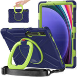 For Samsung Samsung Galaxy Tab S10+ X826 / S9 FE+ / S9+ / S8+ / S7+ Kickstand Tablet Case Shockproof PC+Silicone Cover, Shoulder Strap