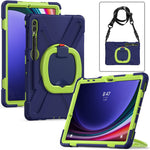 For Samsung Samsung Galaxy Tab S10+ X826 / S9 FE+ / S9+ / S8+ / S7+ Kickstand Tablet Case Shockproof PC+Silicone Cover, Shoulder Strap