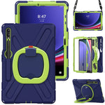 For Samsung Samsung Galaxy Tab S10+ X826 / S9 FE+ / S9+ / S8+ / S7+ Kickstand Tablet Case Shockproof PC+Silicone Cover, Shoulder Strap