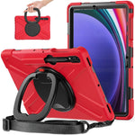 For Samsung Samsung Galaxy Tab S10+ X826 / S9 FE+ / S9+ / S8+ / S7+ Kickstand Tablet Case Shockproof PC+Silicone Cover, Shoulder Strap
