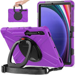 For Samsung Samsung Galaxy Tab S10+ X826 / S9 FE+ / S9+ / S8+ / S7+ Kickstand Tablet Case Shockproof PC+Silicone Cover, Shoulder Strap