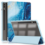 Samsung Galaxy Tab S10+ Wi-Fi SM-X820 SM-X826B / Tab S9+ (SM-X810 / SM-X816B / SM-X818U) tabletcover i TPU + akryl + PU-læder med tredobbelt foldbart stativ