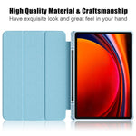 Samsung Galaxy Tab S10+ Wi-Fi SM-X820 SM-X826B / Tab S9+ (SM-X810 / SM-X816B / SM-X818U) tabletcover i TPU + akryl + PU-læder med tredobbelt foldbart stativ