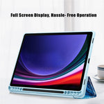 Samsung Galaxy Tab S10+ Wi-Fi SM-X820 SM-X826B / Tab S9+ (SM-X810 / SM-X816B / SM-X818U) tabletcover i TPU + akryl + PU-læder med tredobbelt foldbart stativ