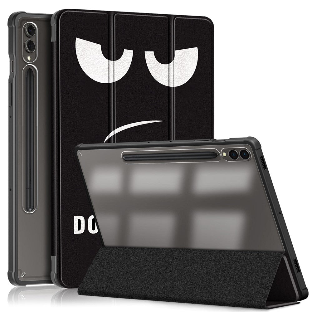 Samsung Galaxy Tab S10+ Wi-Fi SM-X820 SM-X826B / Tab S9+ (SM-X810 / SM-X816B / SM-X818U) tabletcover i TPU + akryl + PU-læder med tredobbelt foldbart stativ