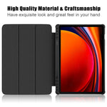 For Samsung Galaxy Tab S10+ Wi-Fi SM-X820 SM-X826B / Tab S9+ (SM-X810 / SM-X816B / SM-X818U) Pen Slot Tablet Case Tri-Fold Stand TPU+Acrylic+PU Leather Cover