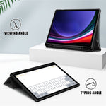 For Samsung Galaxy Tab S10+ Wi-Fi SM-X820 SM-X826B / Tab S9+ (SM-X810 / SM-X816B / SM-X818U) Pen Slot Tablet Case Tri-Fold Stand TPU+Acrylic+PU Leather Cover