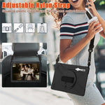 Til Samsung Galaxy Tab S10 Ultra X920 / S9 Ultra X910 / S8 Ultra X900 / X906 PC+Silikone Tabletcover Håndrem Støttefod med Skulderrem