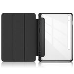 For Samsung Galaxy Tab S9 (SM-X710 / SM-X716B / SM-X718U) Tri-fold Stand Tablet Case Pattern Printing PU+TPU+Acrylic Protective Cover with Pen Slot