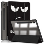 For Samsung Galaxy Tab S9 (SM-X710 / SM-X716B / SM-X718U) Tri-fold Stand Tablet Case Pattern Printing PU+TPU+Acrylic Protective Cover with Pen Slot