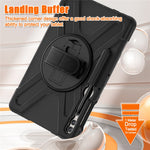 For Samsung Galaxy Tab S10+ X826 / S9 FE+ / S9+ / S8+ / S7+ Wrist Strap Tablet Case Anti-Scratch PC+Silicone Kickstand Cover